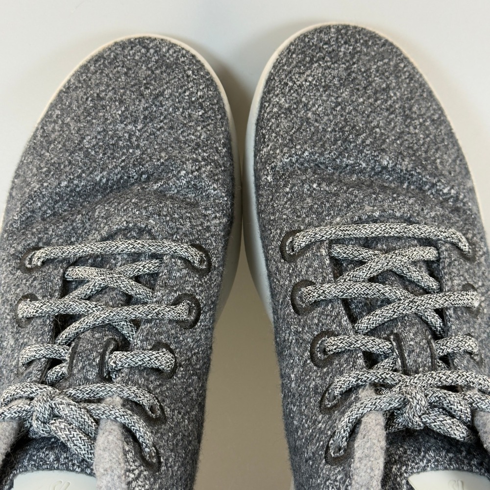 Allbirds Wool Runner Up Mid WRUM Mens 9 Running Shoes Charcoal Gray White Lace - Picture 7 of 16